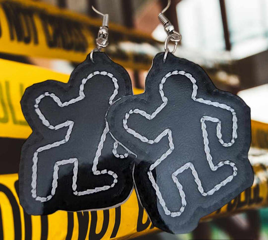 Chalk Outline Body Earrings