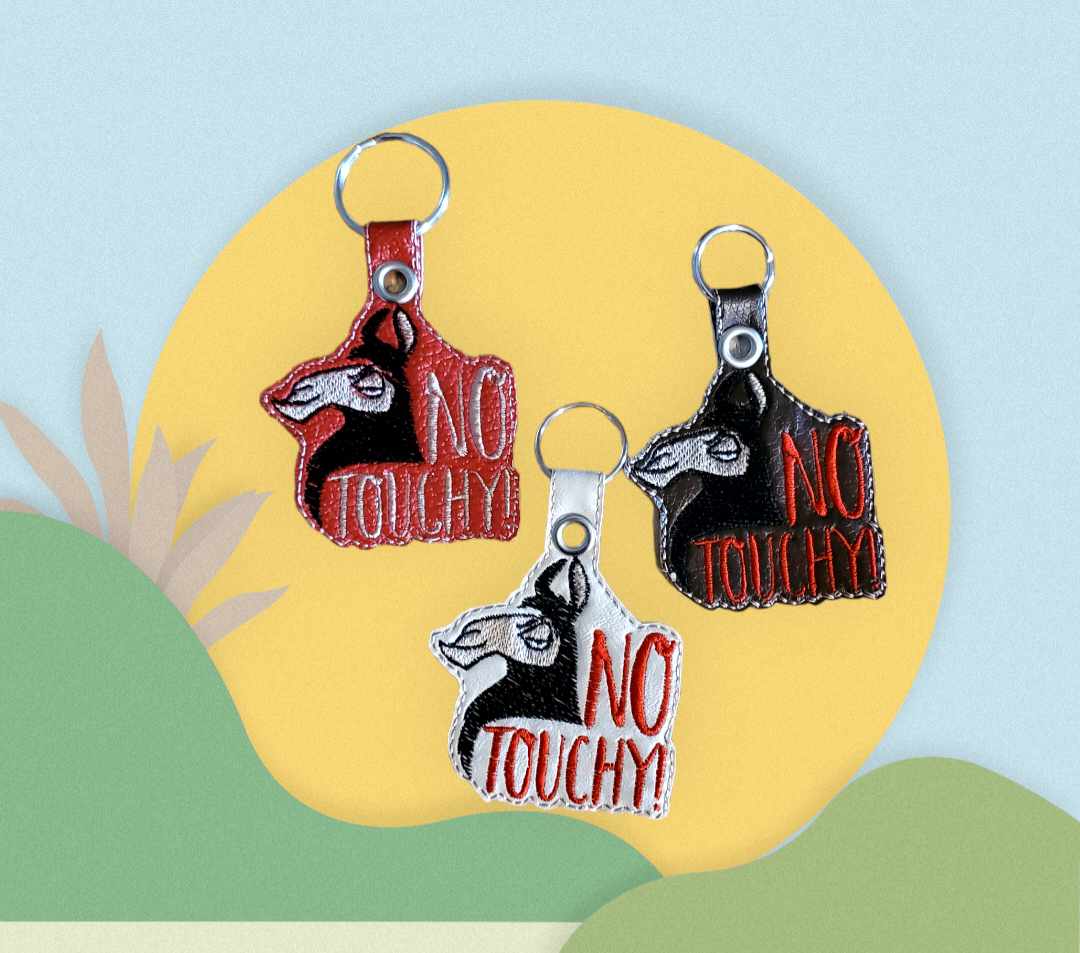 No Touchy Llama Keychain